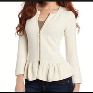 Lilly Pulitzer Cream Peplum Cardigan